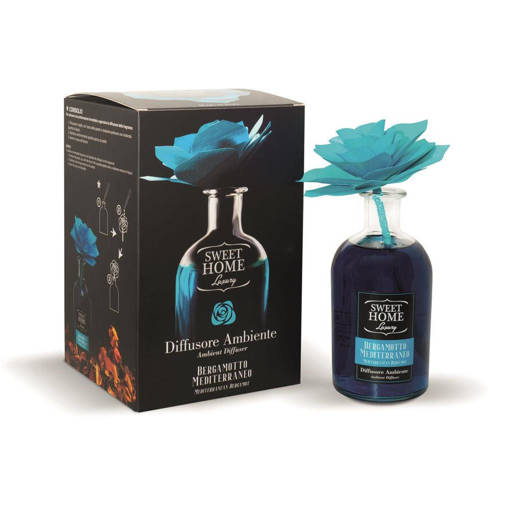 Sweet Home Luxury Diffusore Bergamotto Mediterraneo con Rosa Blu 250 ml