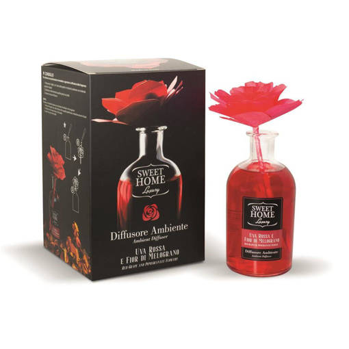 Sweet Home Luxury Diffusore  Uva Rossa e Fior di Melograno con Rosa Rossa 250 ml
