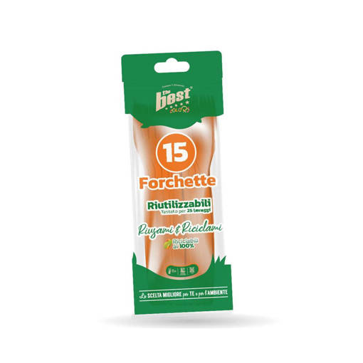 The Best Posate Forchette Arancio Riutilizzabili 15 Pcs