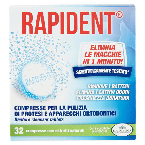 Rapident Compresse per la Pulizia di Protesi e Apparecchi Or