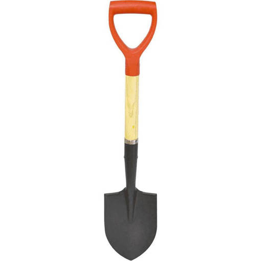 Kombo Mini Pala/Vanga Da Giardino 70 Cm In Acciaio Verniciato A Polveri, Manico In Betulla D.37 Mm Manico In Abs + Tpr
