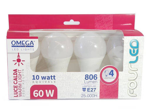Omega Set 3 Pz Goccia A60 9W Led 3000K 810Lm E27 F