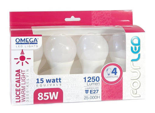 Omega Set 3 Pz Goccia A60 15W Led 3000K 1521Lm E27 F