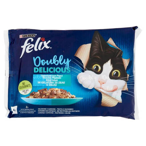 Felix Le Ghiottonerie Doubly Delicious Salmone&Sardine, Trota&Sgombro Mp 10 (4X85G) It