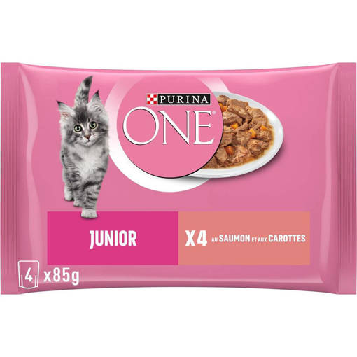 Purina One Kitten Umido Per Gattini 1-12 Mesi Filettini In Salsa Pollo E Carote 85 gr x 4 Bustine           