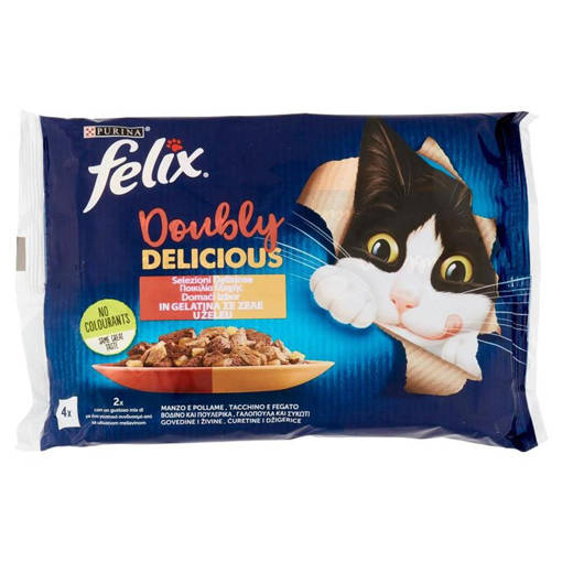 Felix Le Ghiottonerie Doubly Delicious Manzo&Pollame, Tacchino&Fegato Mp 10 (4X85G) It