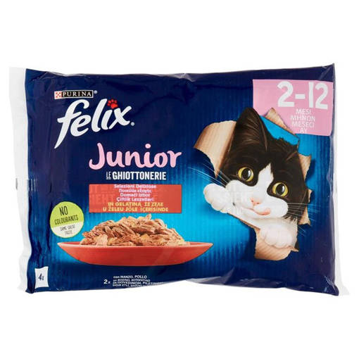 Purina Felix le Ghiottonerie 4x85gr, Junior