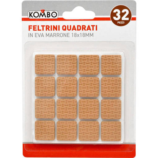 Kombo Set 32 Pz Feltrini Quadrati In Eva Marroni 18X18Mm