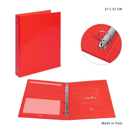 Pryma Raccoglitore 4Anelli 27X32Cm Rosso 0212511