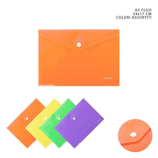Pryma Busta C/Bottone A5 24X17Cm Fluo 0143381