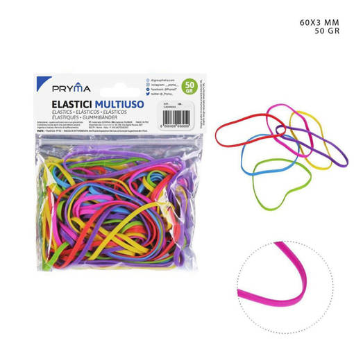 Pryma Elastico Gomma M/Uso Color 60X3Mm 50G Bl. 0211591