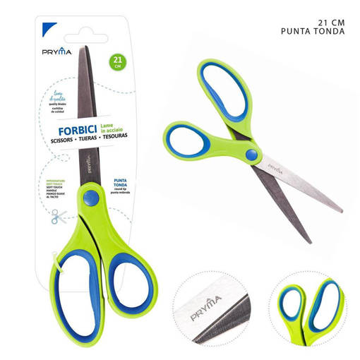 Pryma Forbici P/Tonda S/Touch Bicolor 21Cm Bl. 0148255