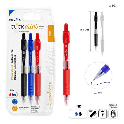 Pryma Penna Sfera Mini 1Mm 3Pz Ass. Bl. 0219965