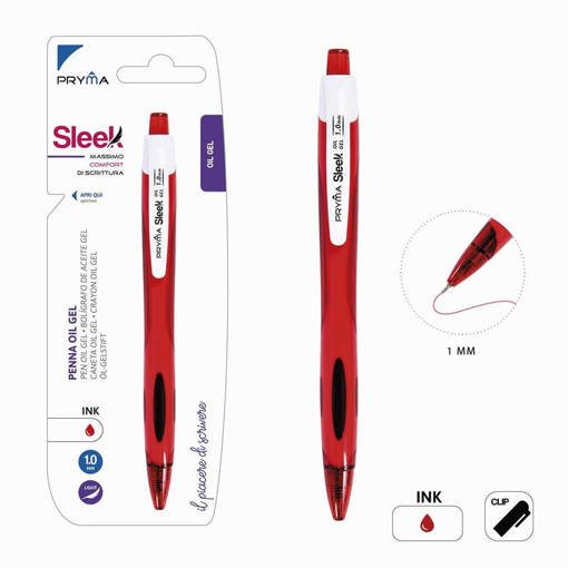 Pryma Penna Oil Gel Scatto Sleek 1Mm Rosso Bl. 0149958
