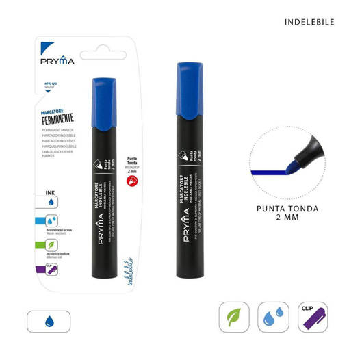 Pryma Marcatore Perman. P/Tonda 2Mm Blu Bl. 0151361