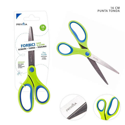Pryma Forbici P/Tonda S/Touch Bicolor 16Cm Bl. 0148253
