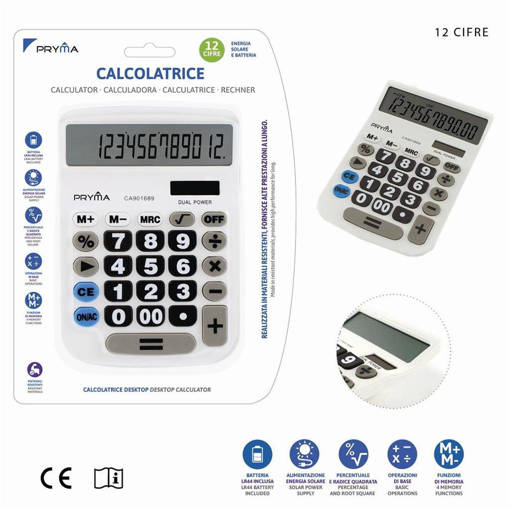 Pryma Calcolatrice 12Cifre 192X130X30Mm Bianco Bl. 0202832
