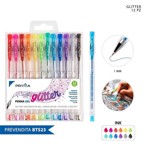 Pryma Penna Gel Glitter 1Mm 12Pz Bl. 0207194