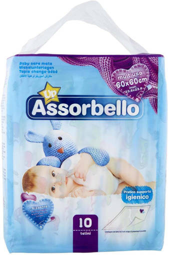 Assorbello 10 Teli Igienici Baby Multiuso 60x60 cm
