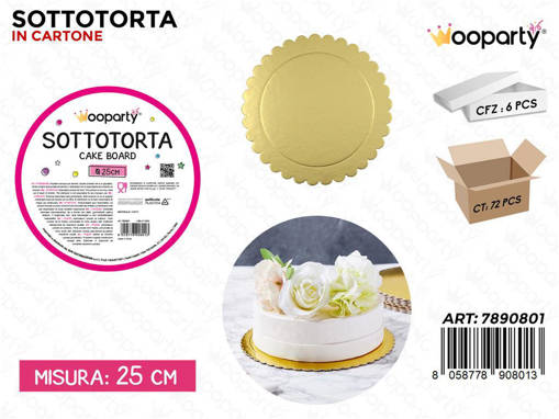 Wooparty Sottotorta In Carta Oro D. 25Cm /Pz Da 6**