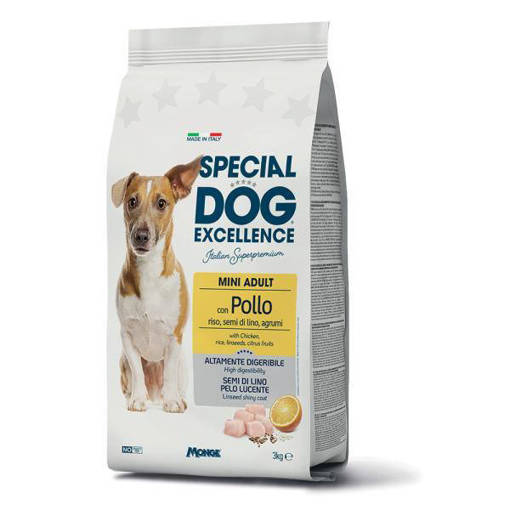 Special Dog Excellence 3 kg, Mini Adult Pollo, Riso, Agrumi, Semi Di Lino