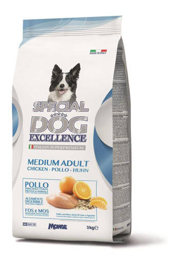 Special Dog Excellence 3 kg, Medium Adult Pollo, Riso, Agrumi, Semi Di Lino