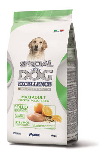 Special Dog Excellence 3 kg, Maxi Adult Pollo, Riso, Agrumi, Semi Di Lino