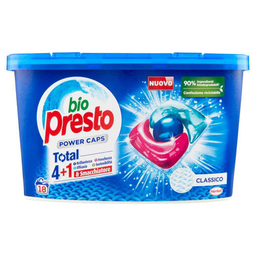 Bio Presto Power Caps 4 + 1 Classico 18 Lavaggi