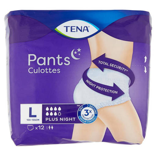 Tena Pants Culottes Plus Night Mutandina Assorbente Misura G, Dispositivo Medico a Marcatura CE Direttiva 9342CEE SS MM