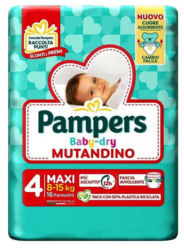 Pampers Baby Dry Mutandino Maxi Taglia 4, 16 Pannolini
