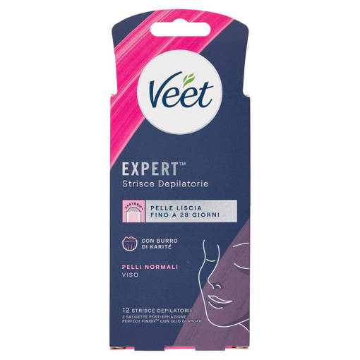 Veet Strisce Viso Expert Pelli Normali 12 Pezzi 