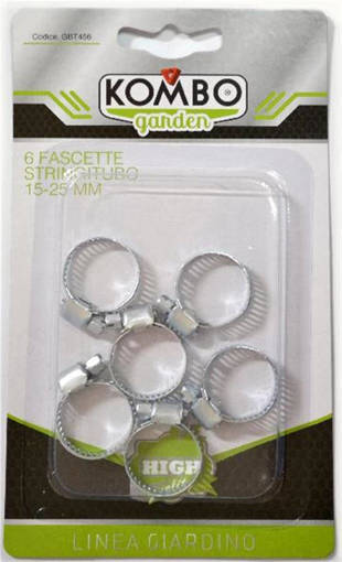 Kombo Set 6 Pezzi Fascette Stringitubo In Acciaio Al Carbonio  Zincato,  15-25Mm