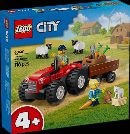 Lego City Great Vehicles 60461 Trattore agricolo rosso con rimorchio e pecore