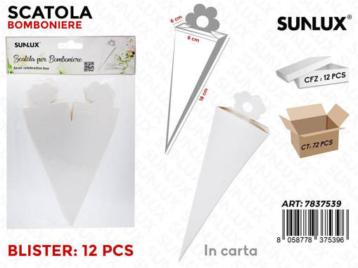 12Pcs Scatole Porta Confetti  18*6*6Cm /Pz Da 12**