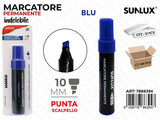 Sunlux - Marcatore Perman. Indel. Blu 10Mm /Pz Da 12** 7886394