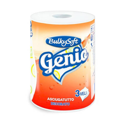 Bulkysoft Genio Asciugatutto Rotolo 3 Veli 100 Strappi