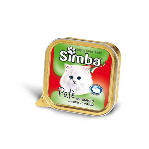 Simba Gatto Vaschetta Pate' 100 gr, con Manzo