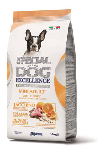 Special Dog Excellence 1,5 Kg, Mini Adult Tacchino, Riso, Agrumi, Semi Di Lino