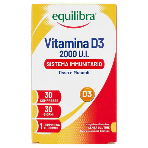Equilibra Vitamina D3 2000 U.I. Immunitario per Ossa e Muscoli 30 compresse
