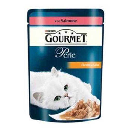 Purina Gourmet Perle Umido Gatto Filettini con Salmone, 85 gr