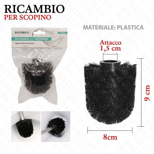 Bathrex Testina Ricambio Scopino Wc Nero