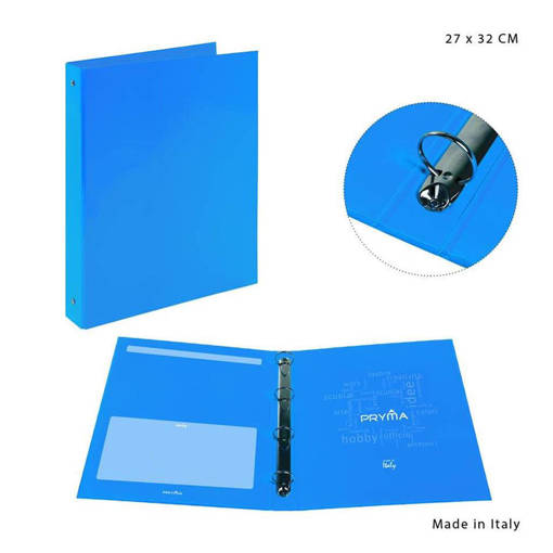 Pryma Raccoglitore 4Anelli 27X32Cm Azzurro 0212515