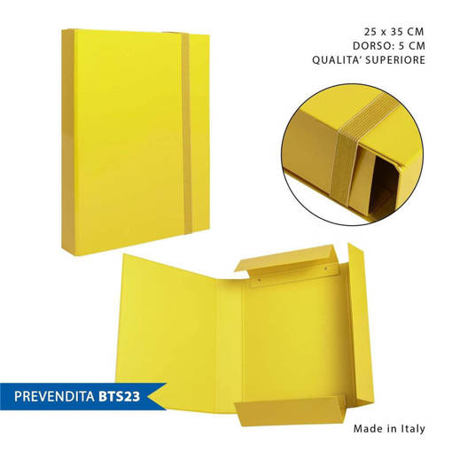 Pryma Cartella 3/L Elast.Piatto D5 25X35Cm Giallo 0212493