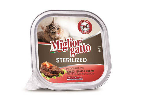 Migliorgatto Sterilized Pate' 100 gr, con Manzo, Fegato e Ca