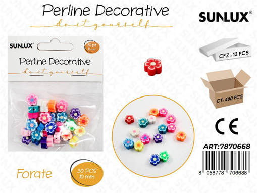 Perline Dec. Forate Fiori Col. 30Pcs 10Mm /Pz Da 12**