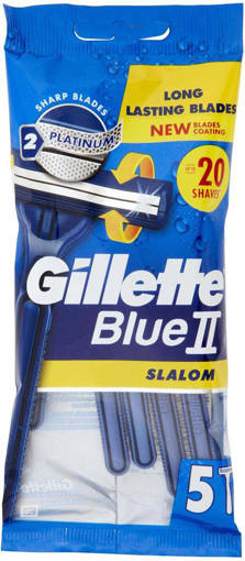 Gillette Blue II Slalom Rasoio Usa e Getta, 5 pezzi