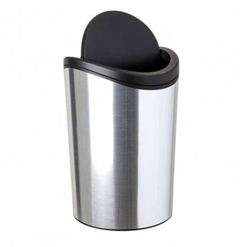 Tatay Cestino Da Bagno Coperchio Ribaltabile 6 L Polipropilene E Metallo No BPA 19 x 19 x 28 cm