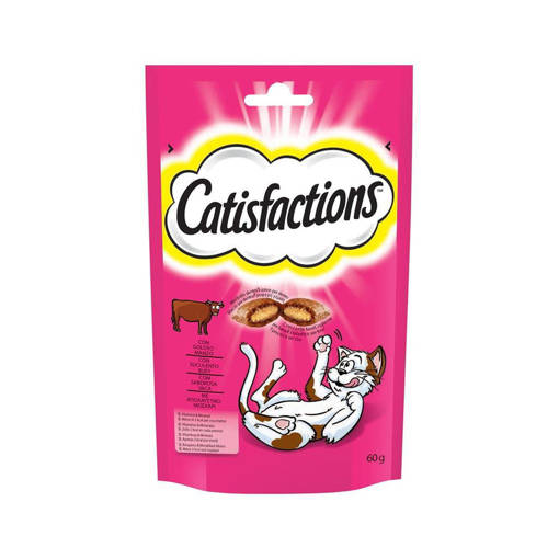 Catisfactions Snack per Gatti, 60 gr, con Manzo