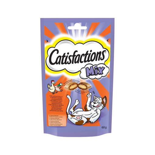 Catisfactions Snack per Gatti, 60 gr, con Pollo e Anatra