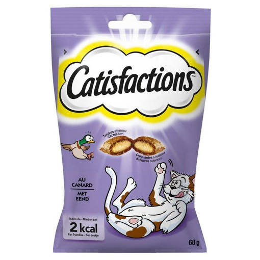 Catisfactions Snack per Gatti, 60 gr, con Anatra